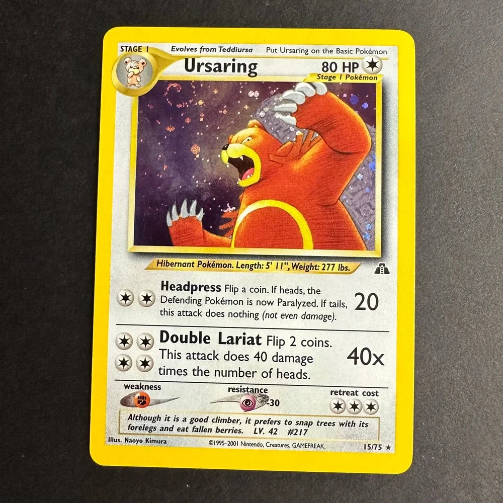 Pokemon TCG Ursaring Neo Discovery 15/75 Holo Rare Unlimited NM SWIRL